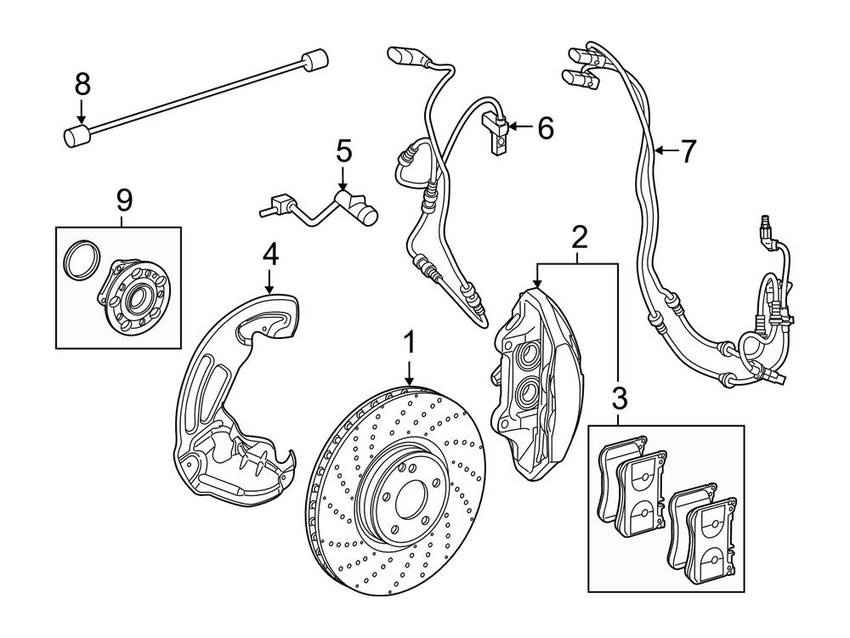 Mercedes ABS Wheel Speed Sensor - Front 2229059605